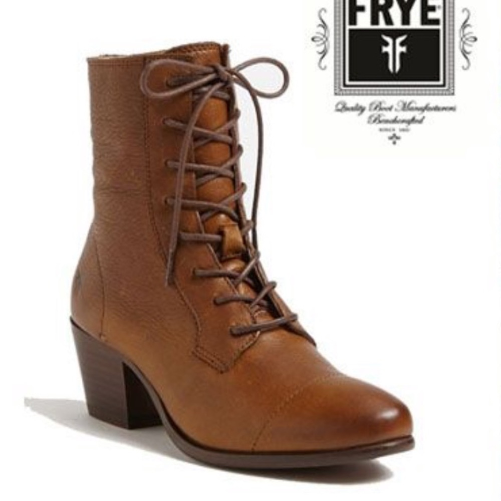 Frye Courtney Ankle Boots in Cognac